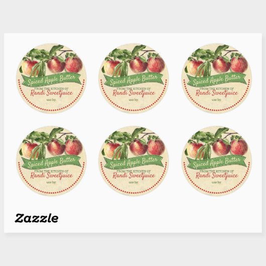  appeljam bewaart huisconservenlabel ronde sticker (Vel)