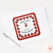 Appeljam Gemaakt met Liefde Eigen Werk Vierkante Sticker (Envelop)