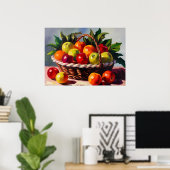 Appelmand, stilleven schilderij, poster (Thuiskantoor)