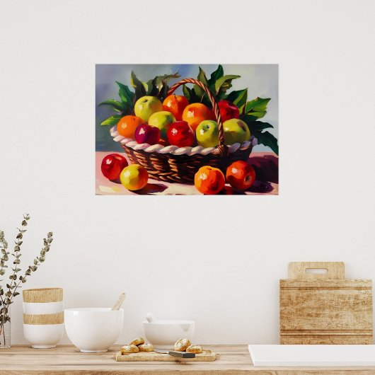 Appelmand, stilleven schilderij, poster (Keuken)