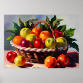 Appelmand, stilleven schilderij, poster (Voorkant)