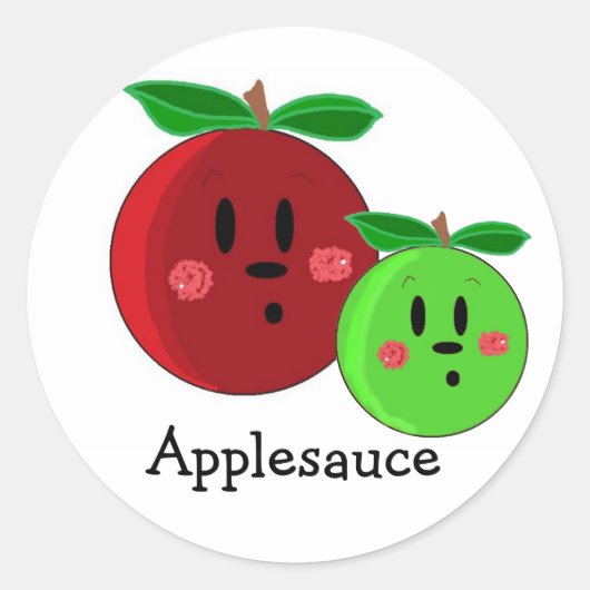 Appelmoes Appel Design Ronde Sticker (Voorkant)