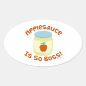 Appelmoes is zo Boss! Ovale Sticker (Voorkant)