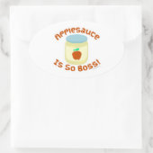 Appelmoes is zo Boss! Ovale Sticker (Tas)