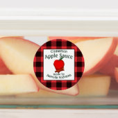 Appelmoes Kaneel Ingemaakt Schots Geruit C Voedsel Labels (Aangebracht)