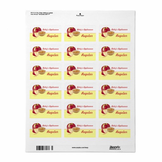  appelmoes labels (Full Sheet)