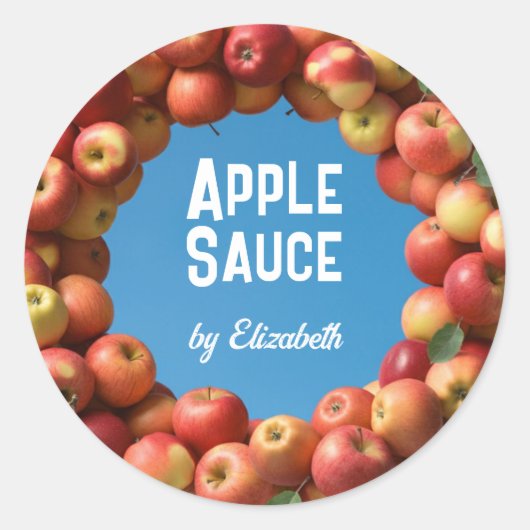 Appelmoes Ronde Sticker (Voorkant)