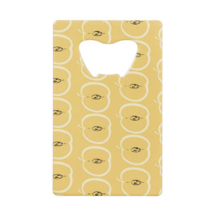  appelmotief: behangontwerp. creditkaart flessenopener