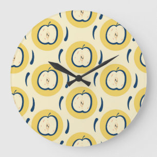  appelmotief: klassiek behang grote klok