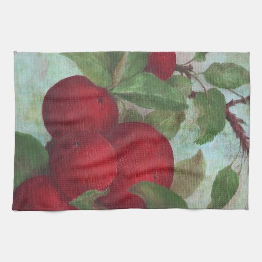 Appeloogst, rood en groen theedoek (Horizontaal)