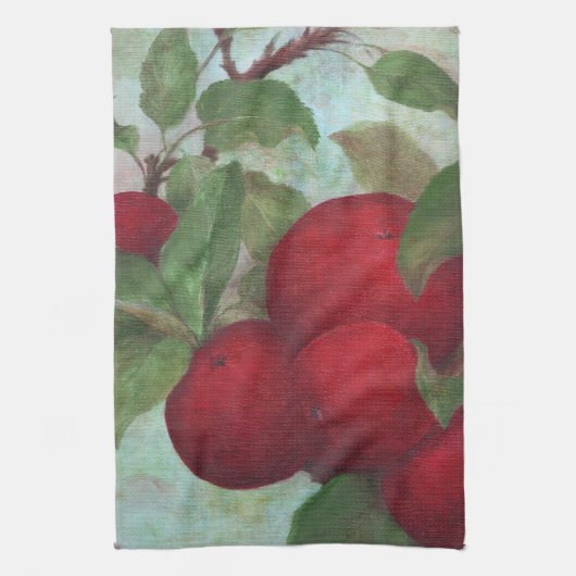 Appeloogst, rood en groen theedoek (Verticaal)