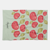 Appelpatroon Aquarel Handgeschilderd Monogram Theedoek (Horizontaal)