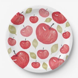 Appelpatroon Aquarel Handgeschilderd Papieren Bordje