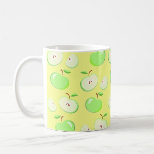 Appelpatroonvector groen koffiemok (Links)
