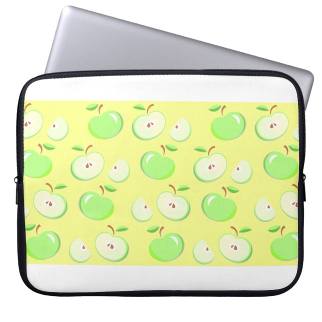 Appelpatroonvector groen laptop sleeve (Voorkant)