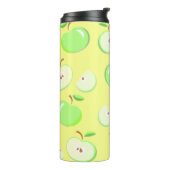 Appelpatroonvector groen thermosbeker (Gedraaid links)
