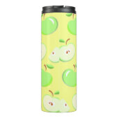 Appelpatroonvector groen thermosbeker (Achterkant)