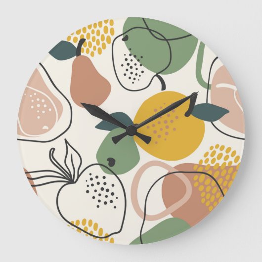 Appelperen:  handgetekend patroon. grote klok (Voorkant)