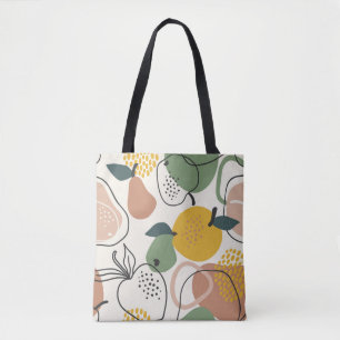 Appelperen: handgetekend patroon. tote bag