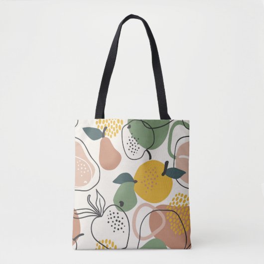 Appelperen: handgetekend patroon. tote bag (Voorkant)