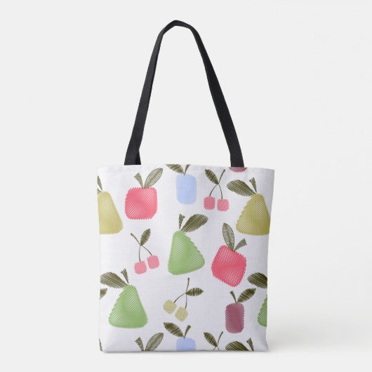Appelperen met naadloze krasvruchten, zonder krass tote bag (Achterkant)