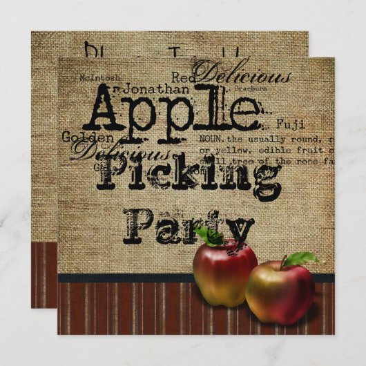 appelplukuitnodiging kaart (Voorkant / Achterkant)