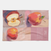 Appels aquarel op gestructureerde achtergrond theedoek (Horizontaal)