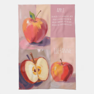 Appels aquarel op gestructureerde achtergrond theedoek