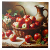 Appels Bloesems en Aardewerk Stilleven Schilderen Tegeltje (Voorkant)