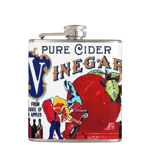  appels cider Vinegar Label Gag Gift Flask Heupfles (Voorkant)
