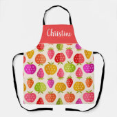 Appels en aardbeien met aangepaste sterren schort (Voorkant)