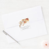 Appels en Bloesems Herfst Bruiloft Aangepaste Naam Vierkante Sticker (Envelop)