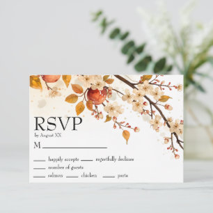 Appels en Bloesems Herfst Bruiloft RSVP Kaartje