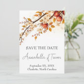Appels en Bloesems Herfst Bruiloft Save The Date (Staand voorkant)