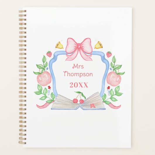 Appels en boekenschool Crest | onderwijzer Planner (Voorkant)