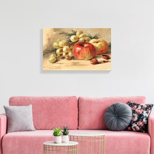 Appels en druiven Stretched Canvas Print (Insitu (Woonkamer))
