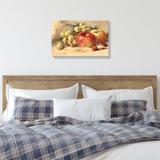 Appels en druiven Stretched Canvas Print (Insitu (Slaapkamer))
