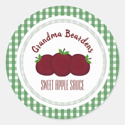 Appels en geruite gepersonaliseerde labels (Voorkant)