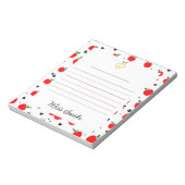 Appels en harten leraar notitieblok (Linkerzijde)