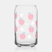 Appels en madeliefjes blikvorm glas (Achterkant)