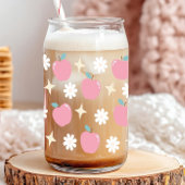 Appels en madeliefjes blikvorm glas