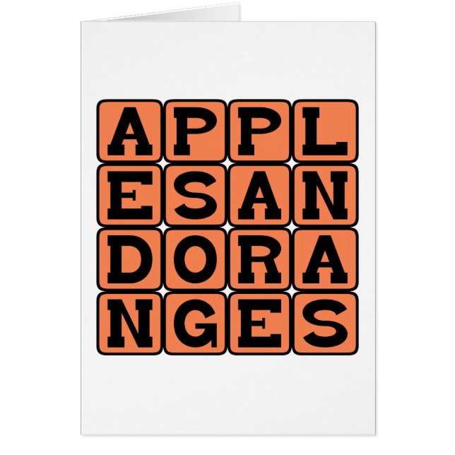 Appels en Sinaasappels, Vergelijking (Voorkant)