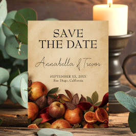 Appels en Vijgen Rustieke Herfst Bruiloft Save The Date