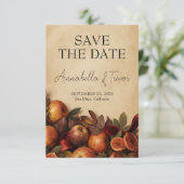 Appels en Vijgen Rustieke Herfst Bruiloft Save The Date (Staand voorkant)