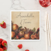 Appels en Vijgen Rustige Herfst Aangepaste Naam Servet (Insitu)