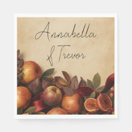 Appels en Vijgen Rustige Herfst Aangepaste Naam Servet