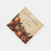 Appels en Vijgen Rustige Herfst Aangepaste Naam Servet (Hoek)