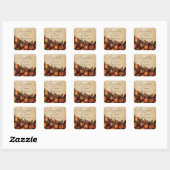 Appels en Vijgen Rustige Herfst Aangepaste Naam Vierkante Sticker (Vel)