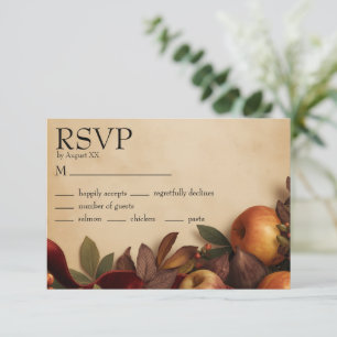 Appels en Vijgen Rustige Herfst Bruiloft RSVP Kaartje
