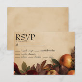 Appels en Vijgen Rustige Herfst Bruiloft RSVP Kaartje (Voorkant / Achterkant)